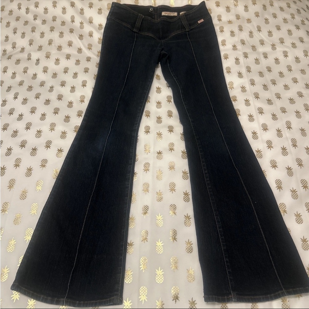 Vintage MISS SIXTY *Flare Nixie* Low Rise Jeans Size 33 Long Inseam 35” Tall - Picture 9 of 10